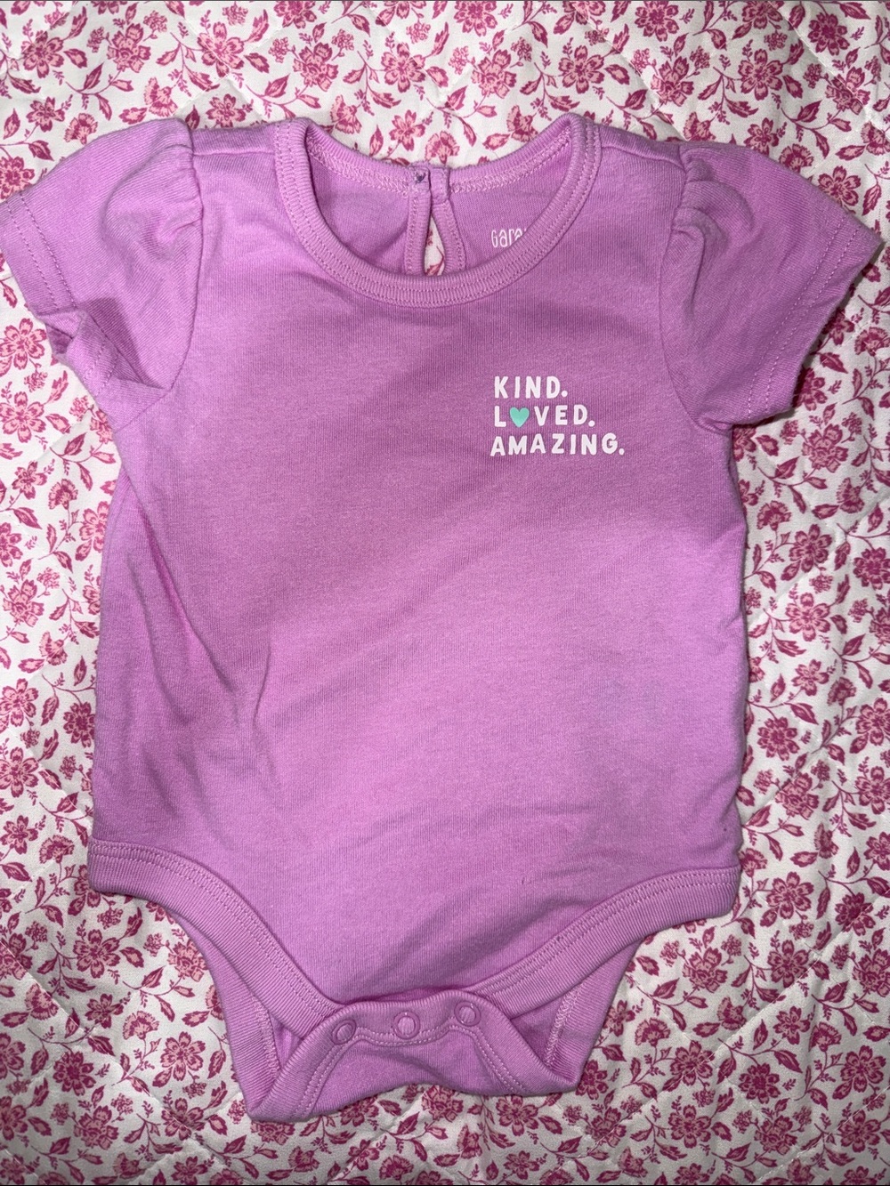 Garanimals Lavender One-Piece with 'Kind. Loved. Amazing.' Print